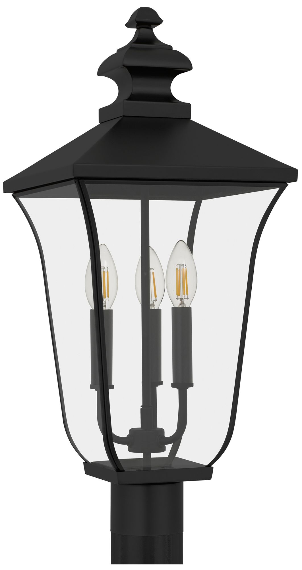 Thumbnail3 of Farley 3-Light Matte Black Outdoor Post Lantern more views