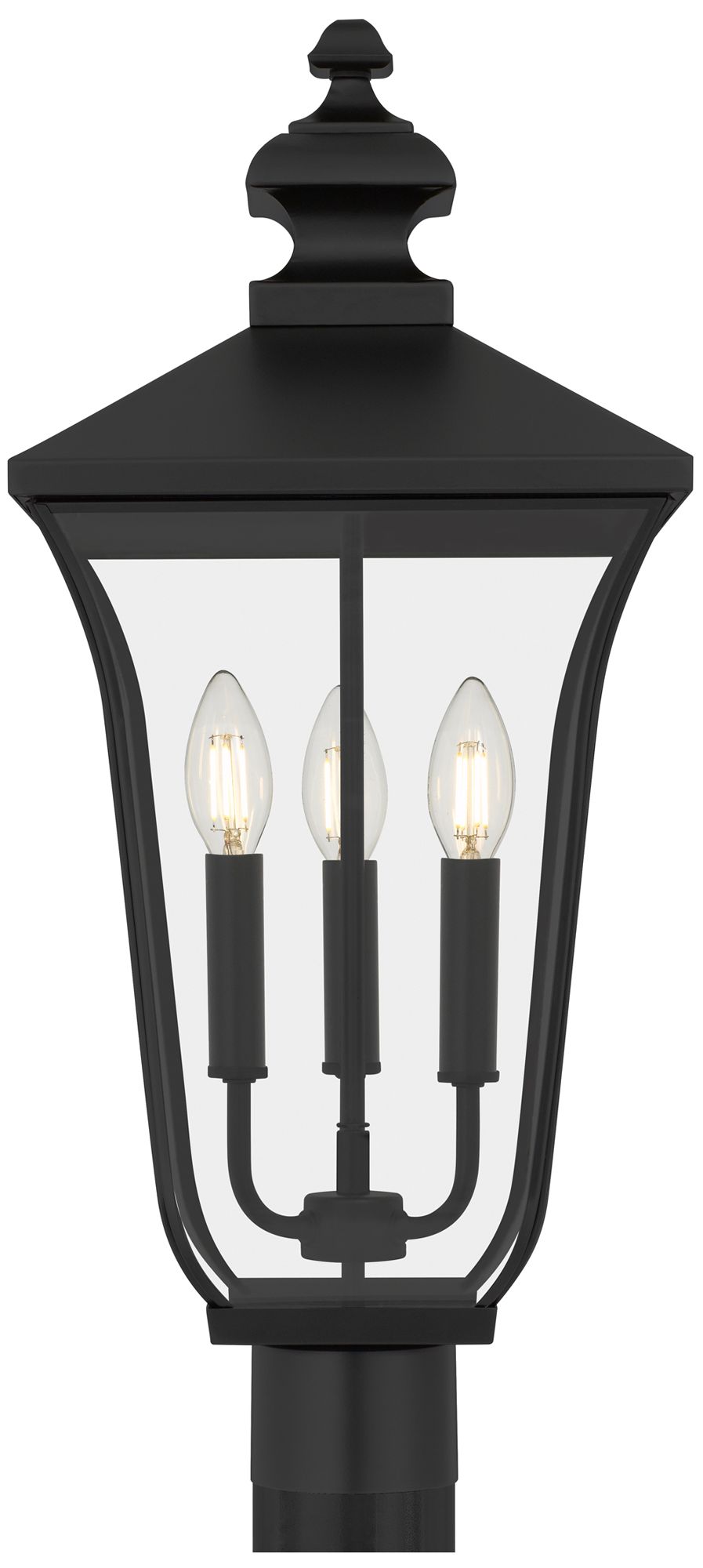 Thumbnail4 of Farley 3-Light Matte Black Outdoor Post Lantern more views