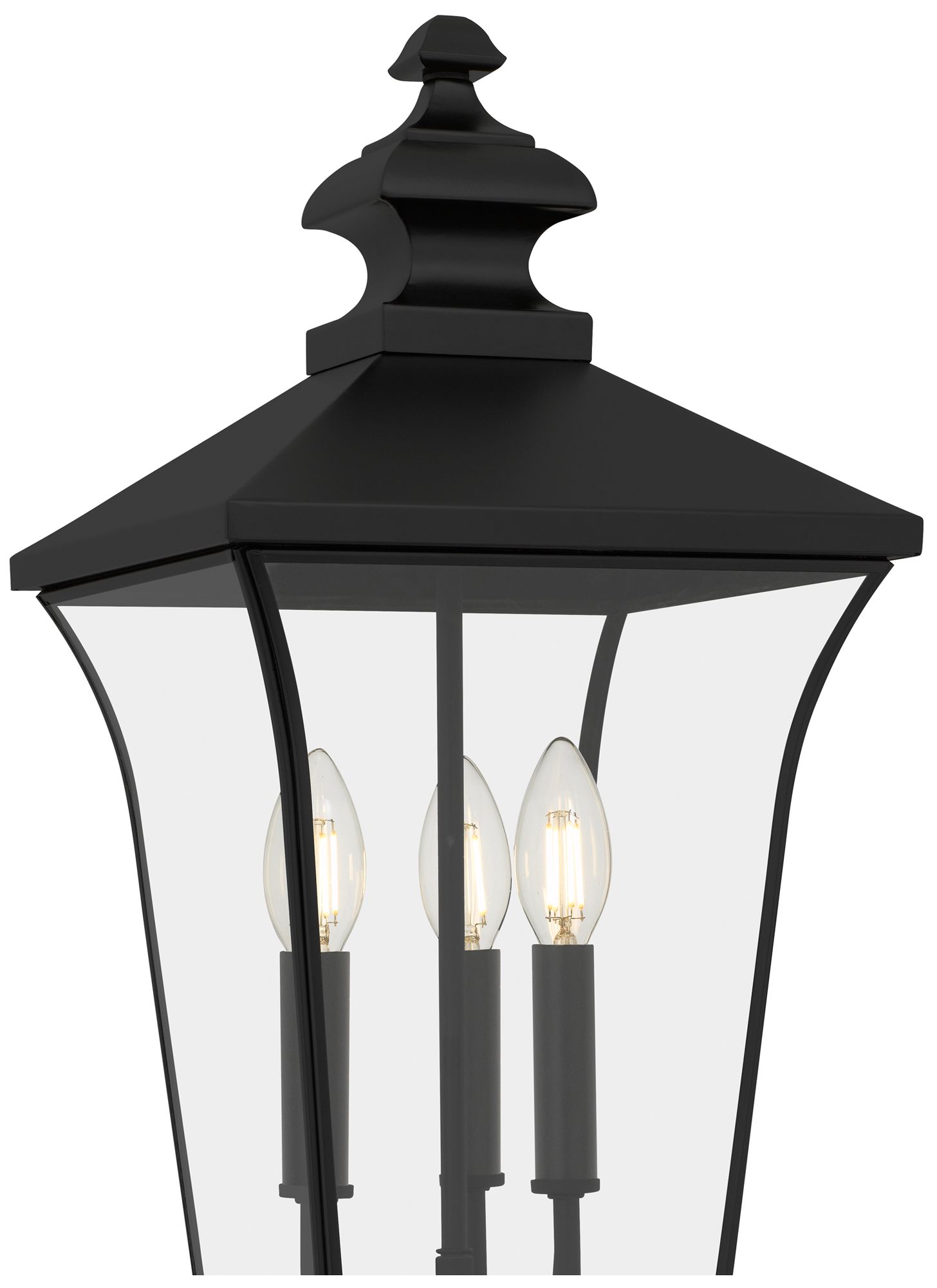 Farley 3-Light Matte Black Outdoor Post Lantern