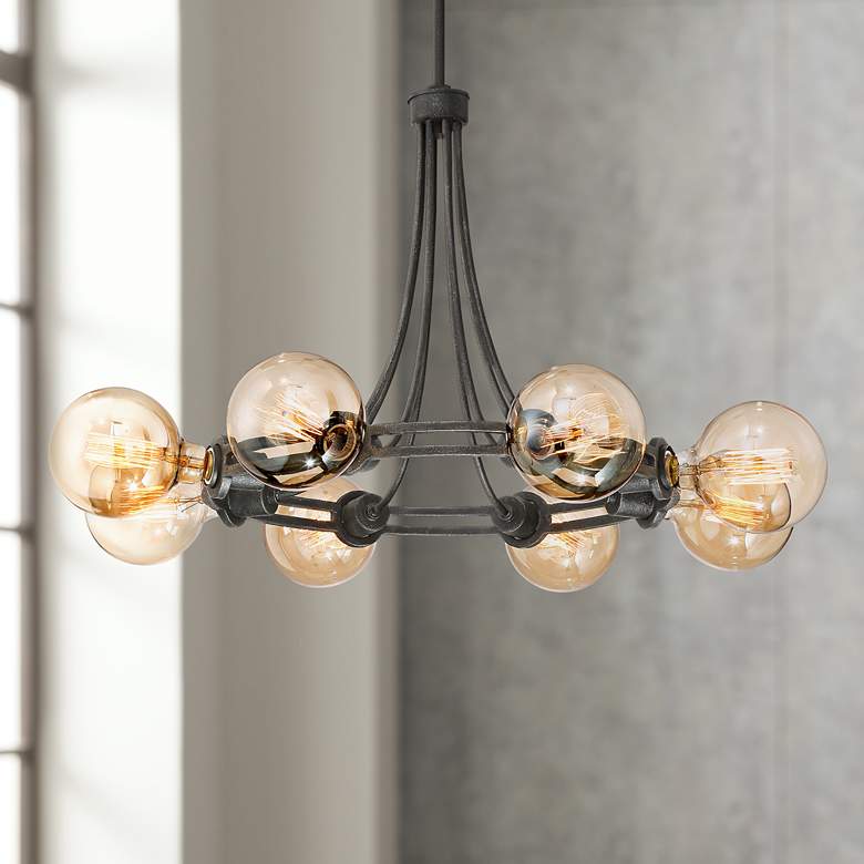 Image 1 Farley 30 1/2 inch Wide Dark Bronze 8-Light Chandelier