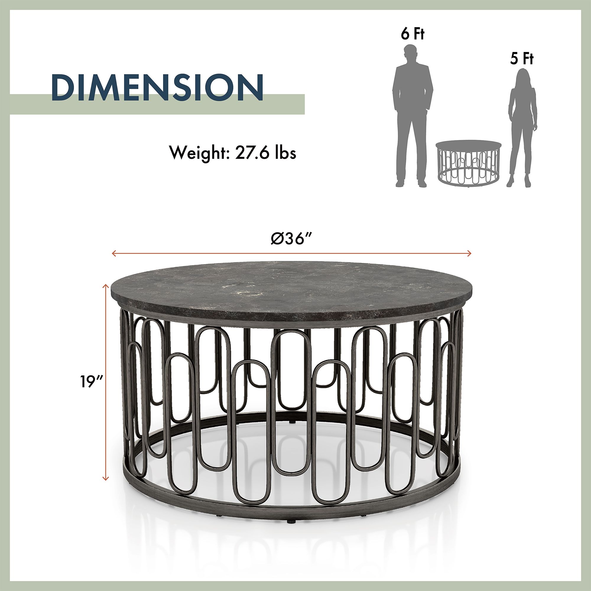 Farley 36" Wide Black Round 3-Piece Coffee and End Table Set