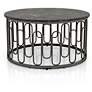 Farley 36" Wide Black Round 3-Piece Coffee and End Table Set