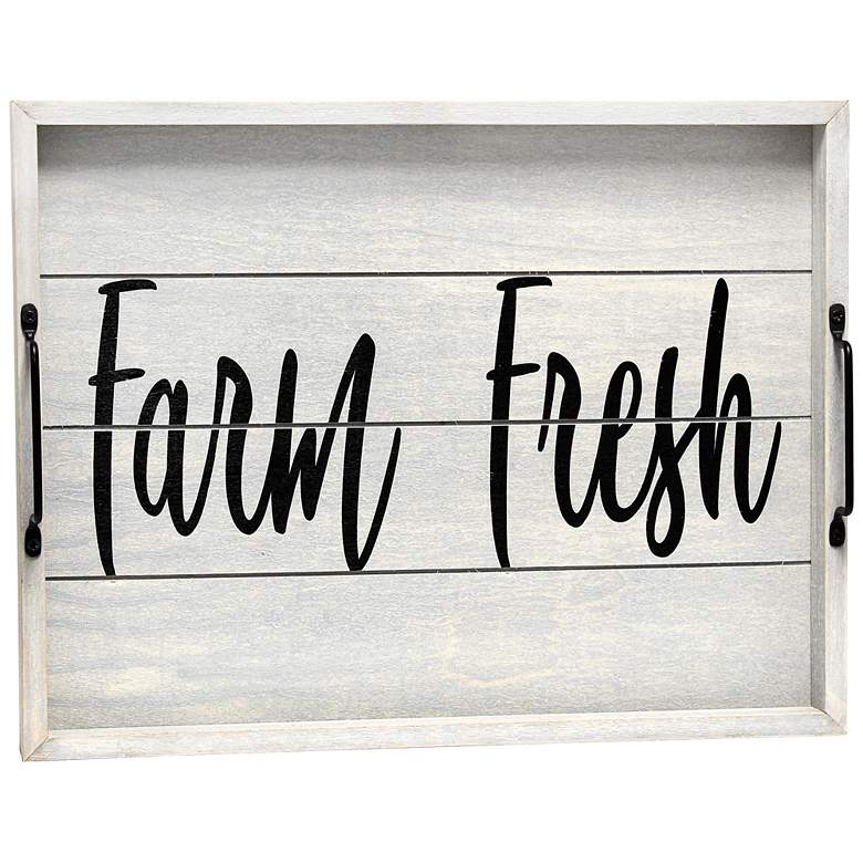 Image 6 Farm Fresh" Decorative Wood Serving Tray more views