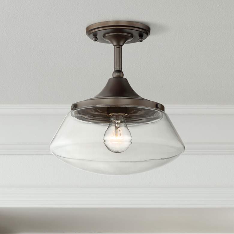Image 1 Farm House 10 1/2" Wide Bronze Ceiling Light
