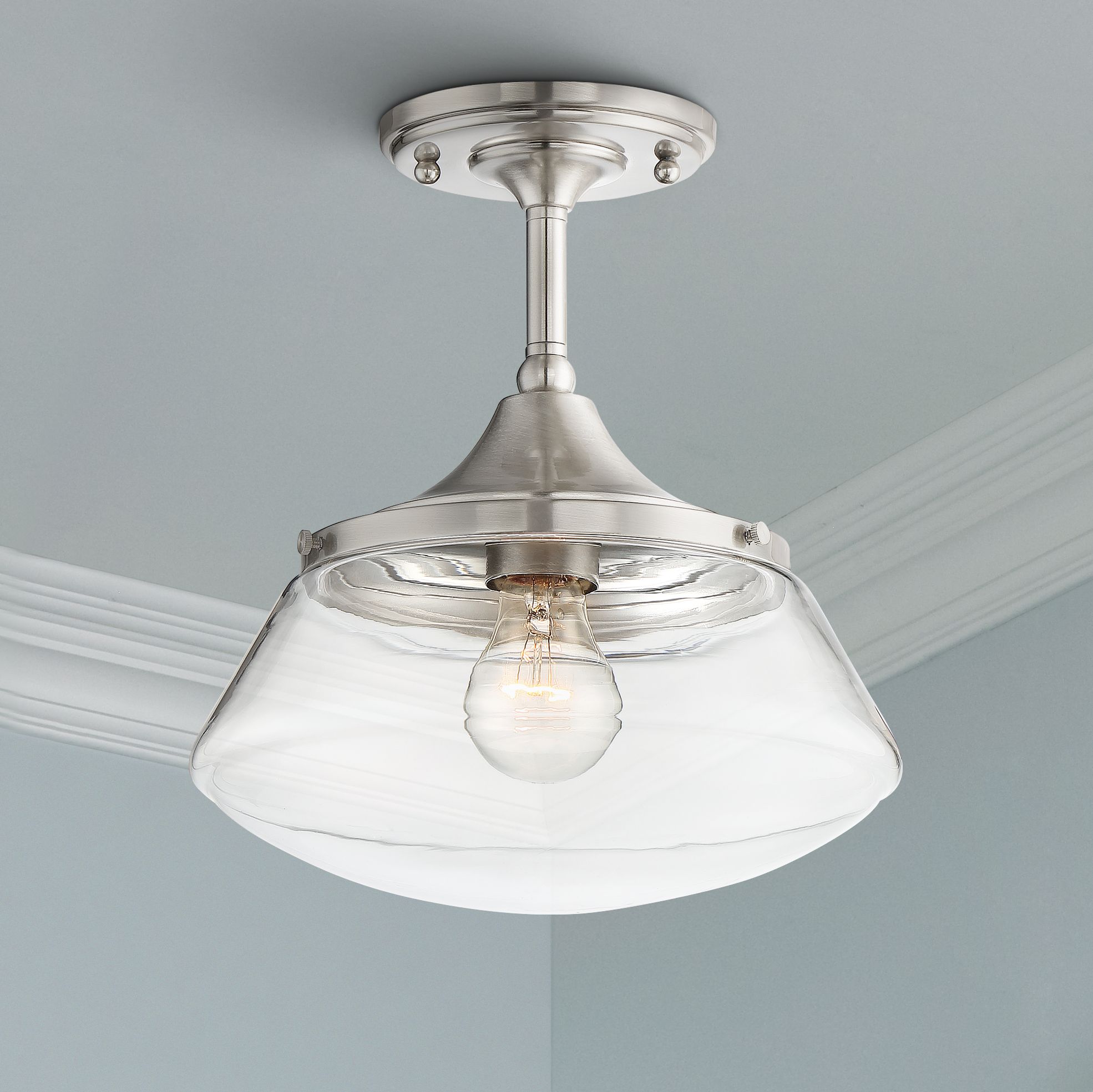 farmhouse brushed nickel light fixtures