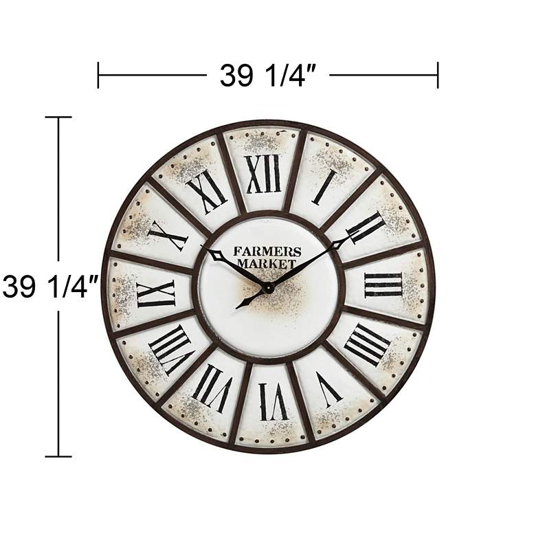 Image 6 Farmers Market 39 1/4" Wide Rustic Metal Wall Clock more views