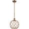 Farmhouse 10"W Stemmed Brushed Brass Mini Pendant w/ Clear and Brown S