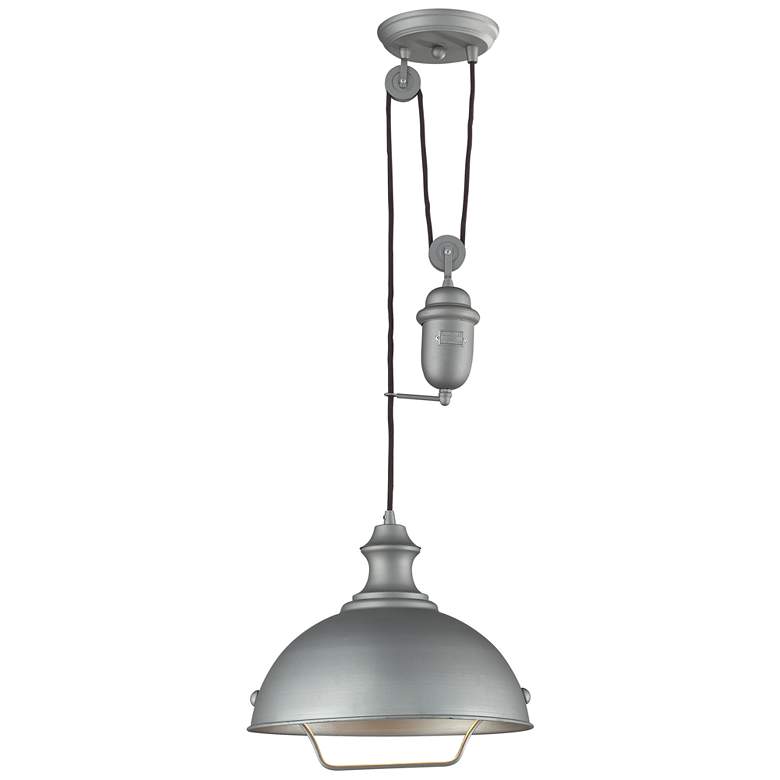 Image 1 Farmhouse 14 inch Wide 1-Light Pendant - Aged Pewter