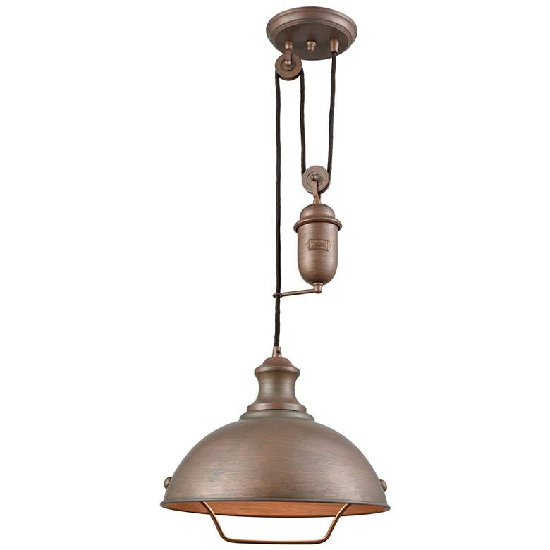 Image 1 Farmhouse 14" Wide 1-Light Pendant - Tarnished Brass