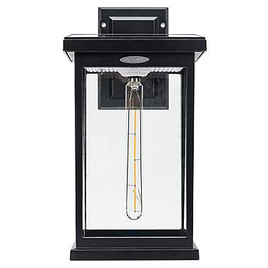 Farmhouse 15 1/2" High Black LED Outdoor Solar Wall Light