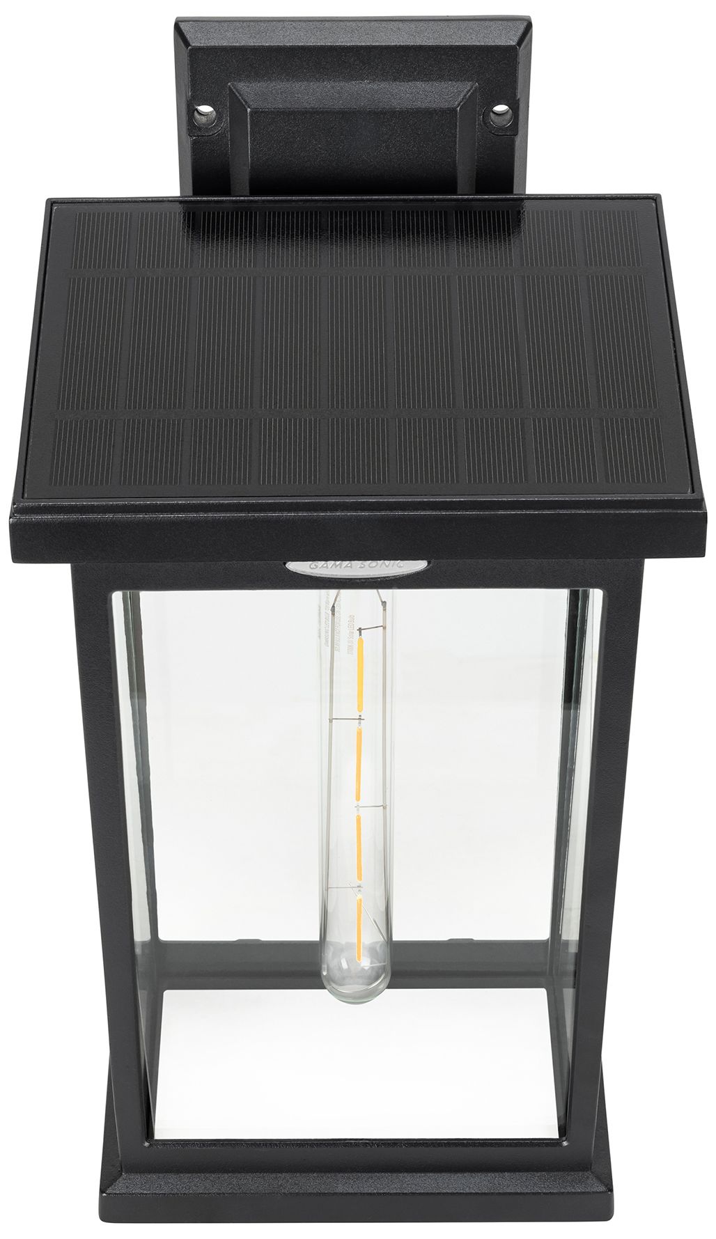 Thumbnail2 of Farmhouse 15 1/2" High Black LED Outdoor Solar Wall Light more views
