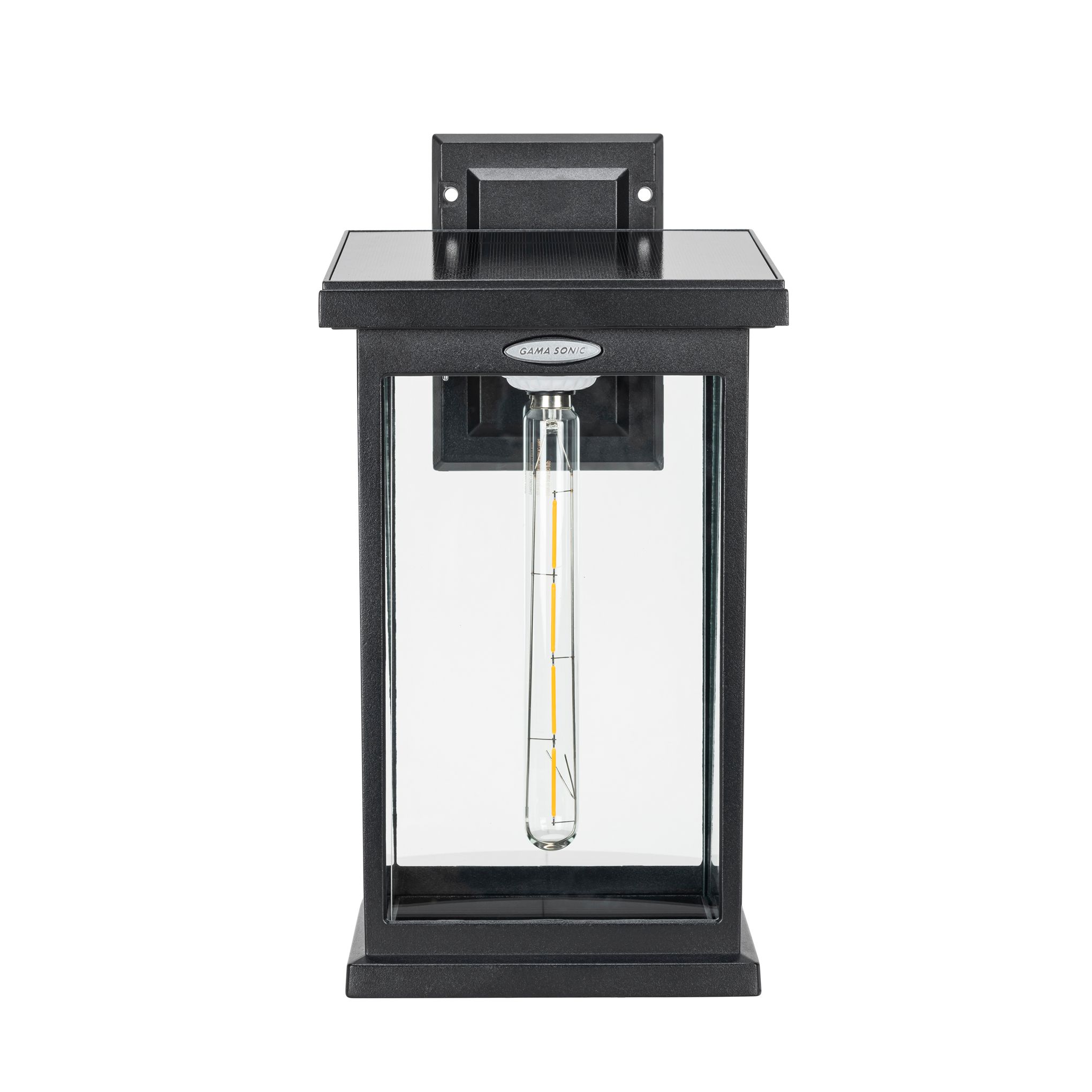 Farmhouse 15 1/2" High Black LED Outdoor Solar Wall Light