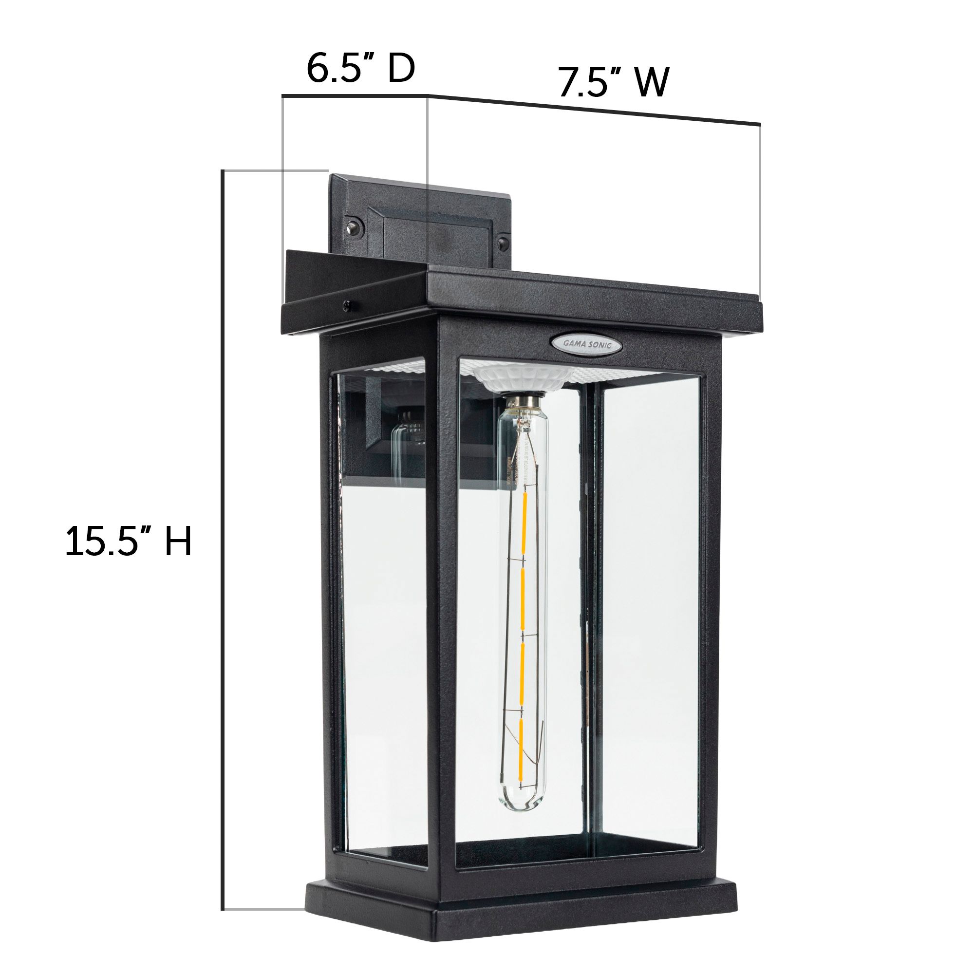 Farmhouse 15 1/2" High Black LED Outdoor Solar Wall Light