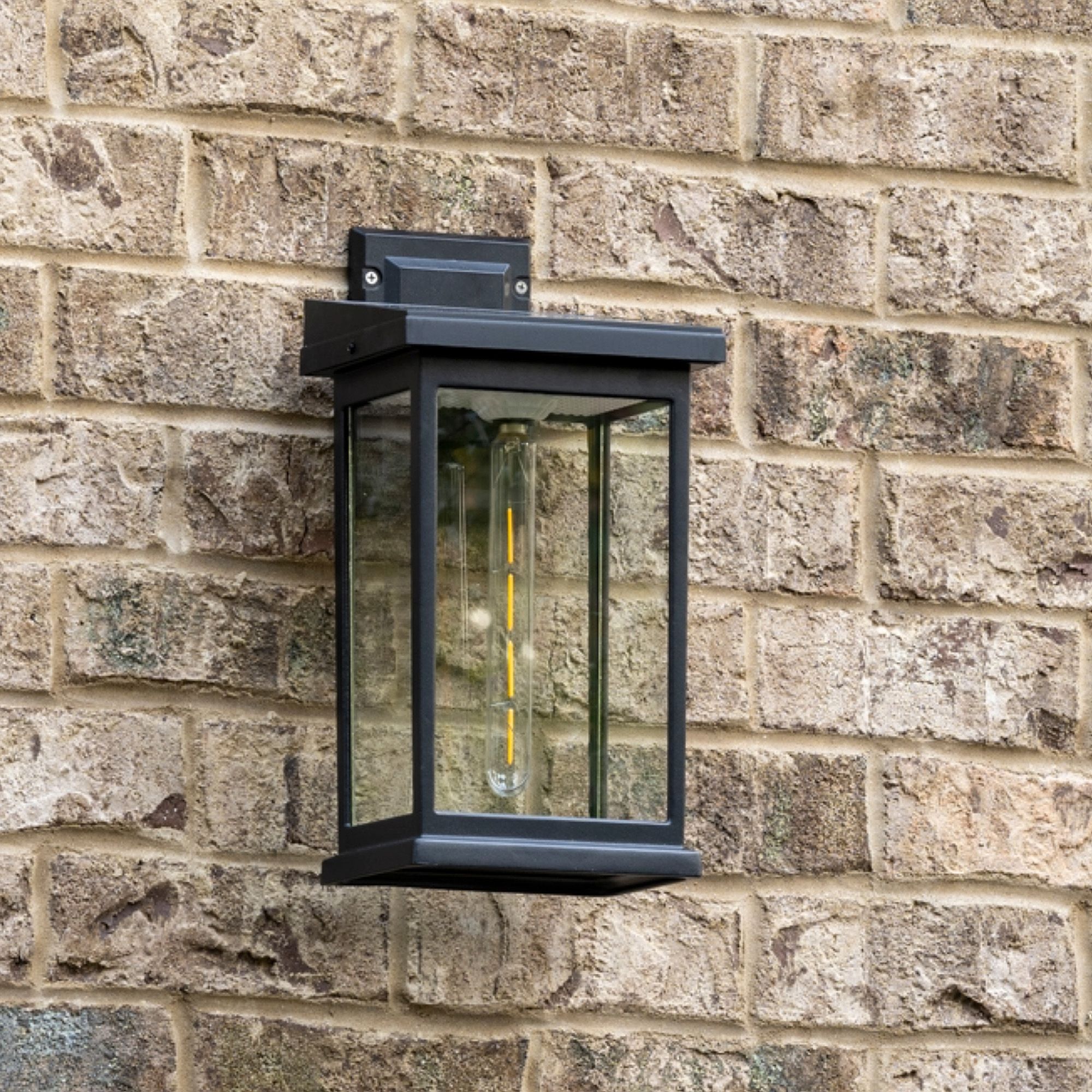 Farmhouse 15 1/2" High Black LED Outdoor Solar Wall Light