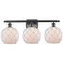 Farmhouse 26" 3-Light Bronze Bath Light w/ White Rope Shade