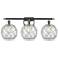 Farmhouse 26" 3-Light Chrome Bath Light w/ Clear & White Rope Shad