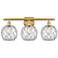 Farmhouse 26" 3-Light Gold Bath Light w/ Clear Glass with White Rope S