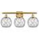 Farmhouse 26" 3-Light Gold Bath Light w/ Clear Glass with White Rope S