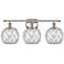 Farmhouse 26" 3-Light Polished Nickel Bath Light w/ Clear & White