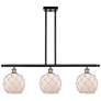 Farmhouse 36"W 3 Light Black Brass Island Light w/ White Shade