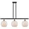 Farmhouse 36"W 3 Light Black Brass Island Light w/ White Shade