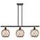 Farmhouse 36"W 3 Light Bronze Island Light w/ Clear and Brown Shade