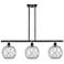 Farmhouse 36"W 3 Light Matte Black Island Light w/ Clear and White Sha