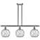 Farmhouse 36"W 3 Light Satin Nickel Island Light w/ Clear and White Sh