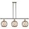 Farmhouse 36"W 3 Lt Polished Nickel Island Light w/ Clear and Brown Sh