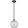 Farmhouse 8"W Stem Hung Black Brass Mini Pendant w/ Clear and White Sh