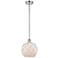 Farmhouse 8"W Stem Hung Chrome Mini Pendant w/ White Shade