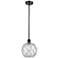 Farmhouse 8"W Stem Hung Matte Black Mini Pendant w/ Clear and White Sh