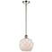 Farmhouse 8"W Stem Hung Polished Nickel Mini Pendant w/ White Shade