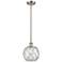 Farmhouse 8"W Stem Hung Satin Nickel Mini Pendant w/ Clear and White S