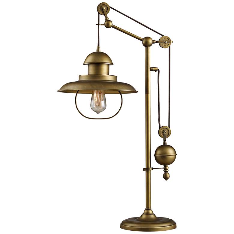 Image 1 Farmhouse Antique Brass Desk Lamp