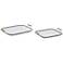 Farmhouse Blue-Rimmed Rectangular Iron Trays - Set of 2