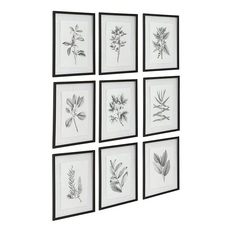 Image 4 Farmhouse Florals 23 inch High 9-Piece Framed Wall Art Set more views