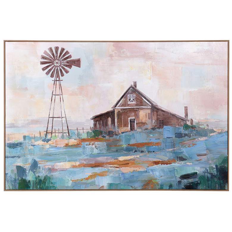 Image 1 Farmhouse In The Distance Art Print On Canvas Framed