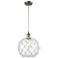 Farmhouse Rope 10"W Brushed Nickel Cord Mini Pendant Clear and White S