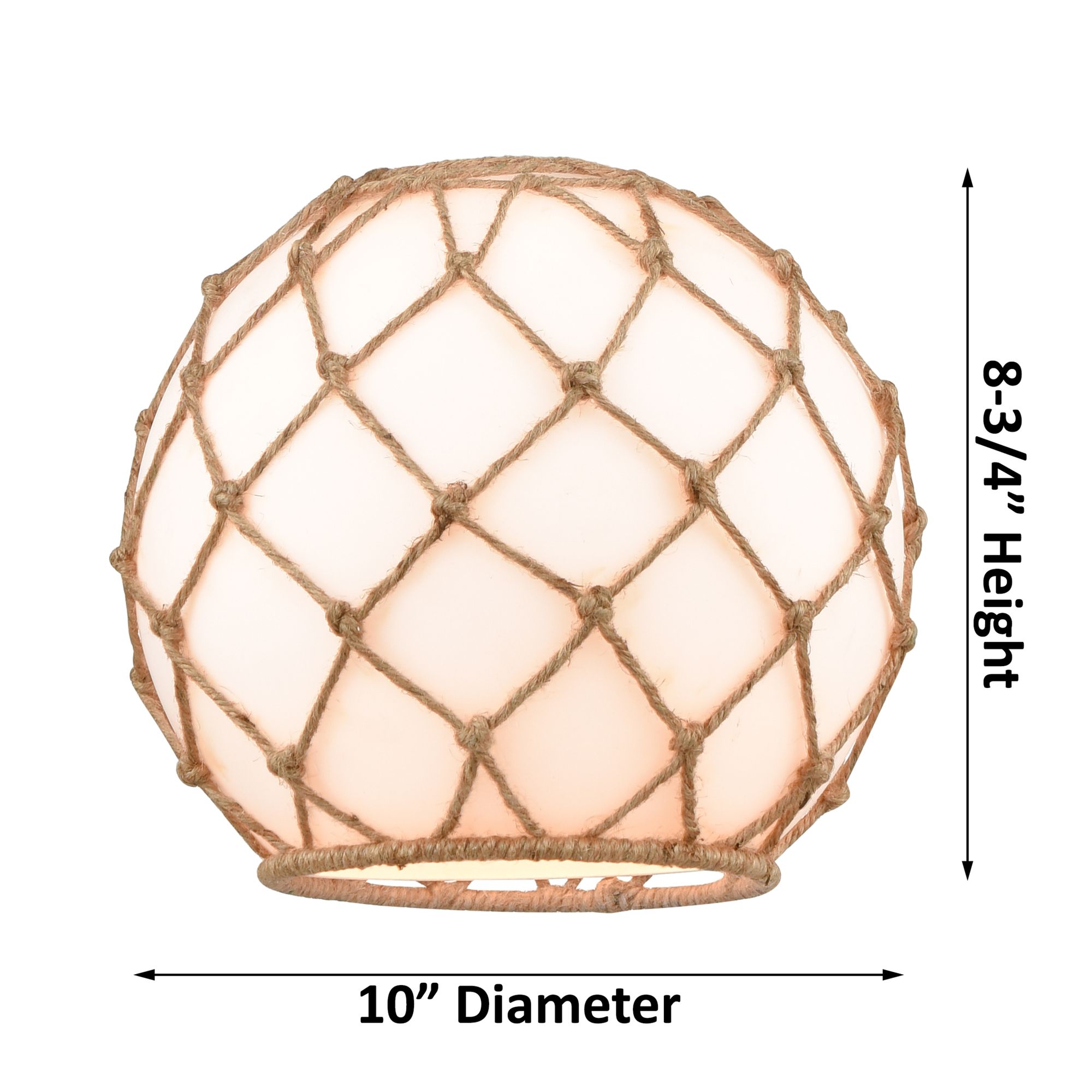 Image 5 Farmhouse Rope 10"W Copper Semi Flush Mount w/ Clear and Brown Rope Sh more views