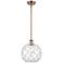 Farmhouse Rope 10"W Copper Stem Mini Pendant w/ Clear and White Rope S