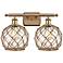 Farmhouse Rope 11" High Brushed Brass 2-Light Wall Sconce