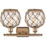 2_Farmhouse Rope 11" High Brushed Brass 2-Light Wall Sconce more views