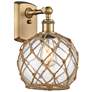 Farmhouse Rope 11" High Brushed Brass LED Wall Sconce