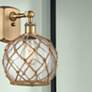 1_Farmhouse Rope 11" High Brushed Brass Wall Sconce