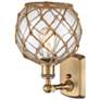 3_Farmhouse Rope 11" High Brushed Brass Wall Sconce more views
