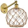 1_Farmhouse Rope 12"H Brass Adjustable Sconce w/ Clear Glass with Rope
