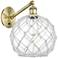 Farmhouse Rope 12"H Brass Adjustable Sconce w/ Glass & White Rope Shade