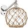 Farmhouse Rope 12"H Nickel Adjustable Sconce w/ Clear Glass with Rope