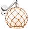 Farmhouse Rope 12"H Nickel Adjustable Sconce w/ White Glass with Rope